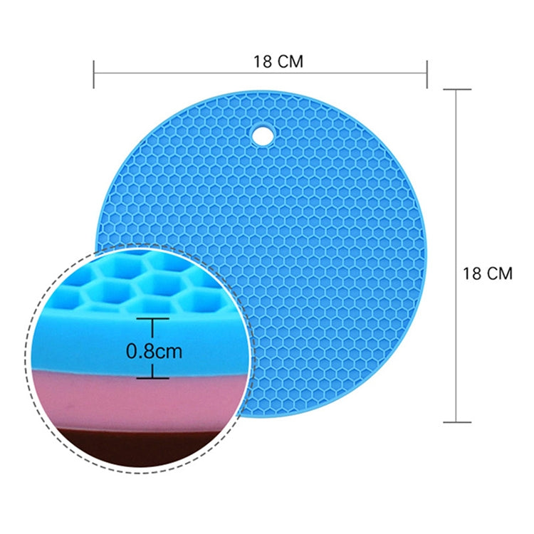 Honeycomb Silicone Round Non-slip Heat Resistant Mat, Size: 18x18x0.8cm(Coffee)