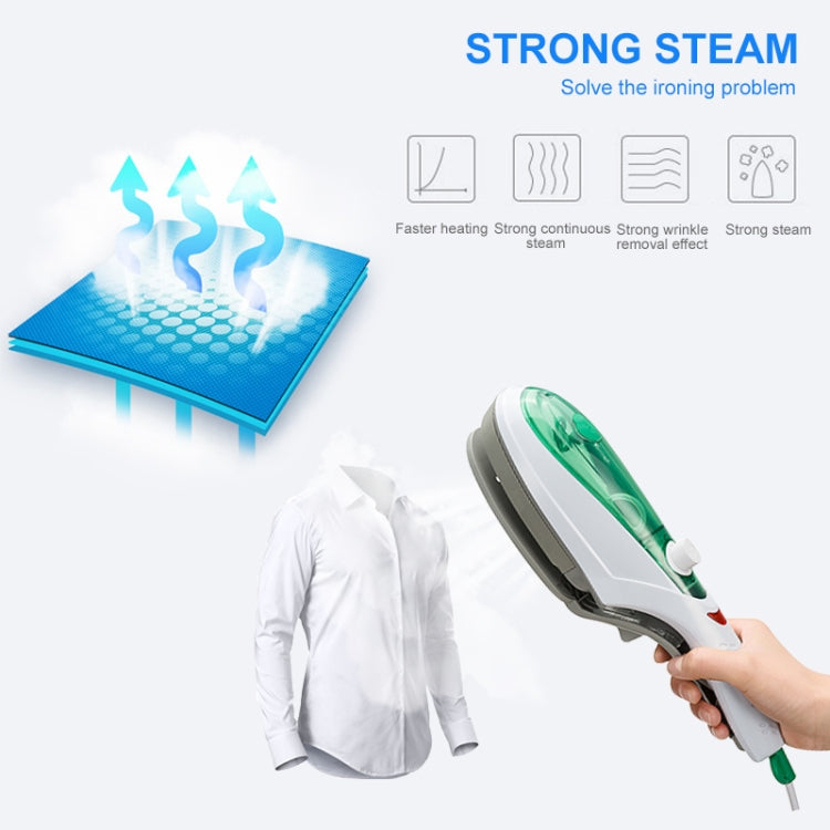 Handheld Garment Steamer Brush Portable Clothes Steam Iron, UK Plug 220V(Blue)