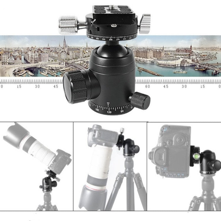 BEXIN 720 Degree Rotation Panoramic Aluminum Alloy Tripod Ball Head with Quick Release Plate