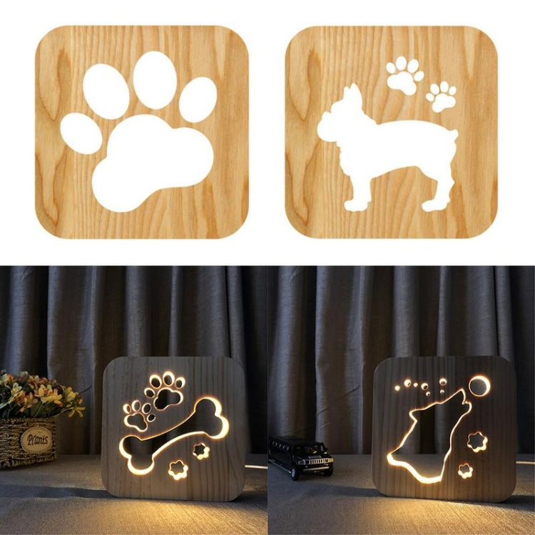 Creative Shape Wooden Night Lamp Bedroom Decoration Warm Light LED(Bones)