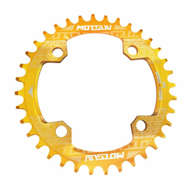 MOTSUV Narrow Wide Chainring MTB Bicycle 104BCD Tooth Plate Parts(Yellow)