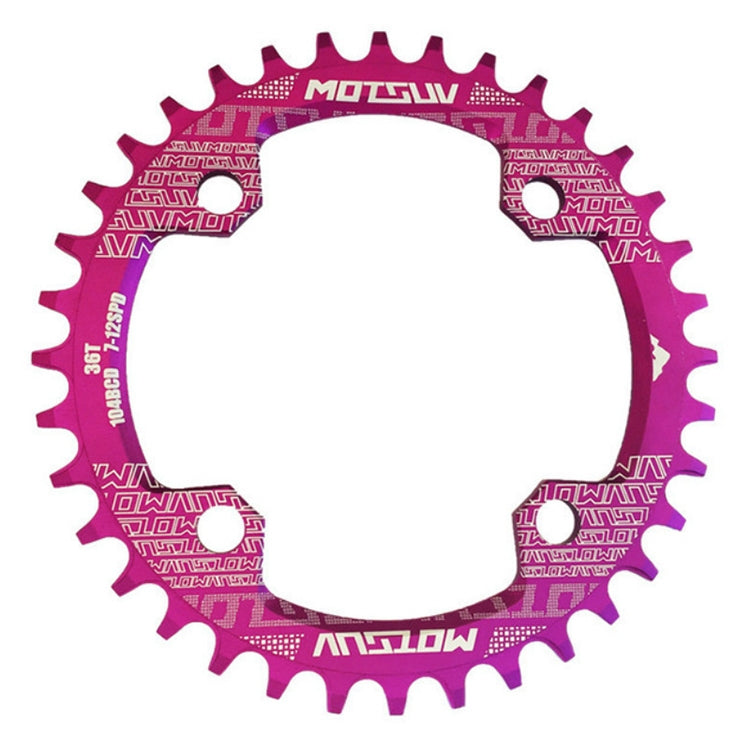 MOTSUV Narrow Wide Chainring MTB Bicycle 104BCD Tooth Plate Parts(Purple)