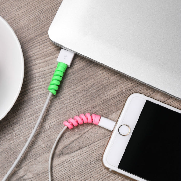 Spiral Style Silicone Data Cable Protective Cover Anti-wire Break Winder(Gray)