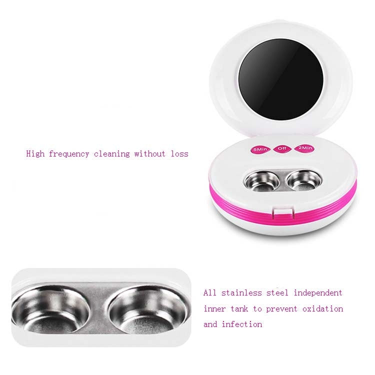 Jie Kang Contact Lens Cleaner and Contact Lens Automatic Cleaning Machine Box(Rose Red White)