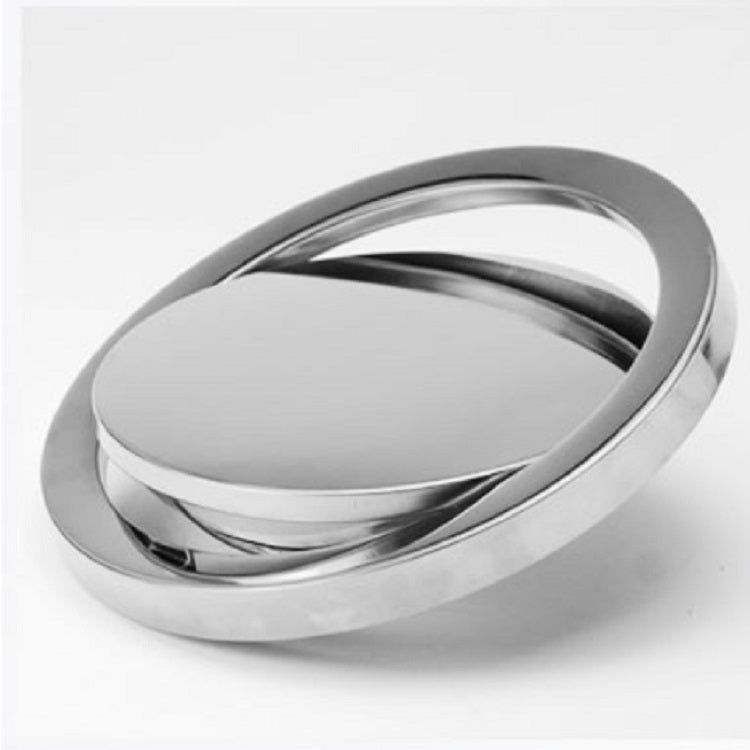 Embedded Type Stainless Steel Swing Cover Flip Kitchen Countertop Trash Can Lid Cap, Size:Round Drawing 20cm Diameter(Silver)