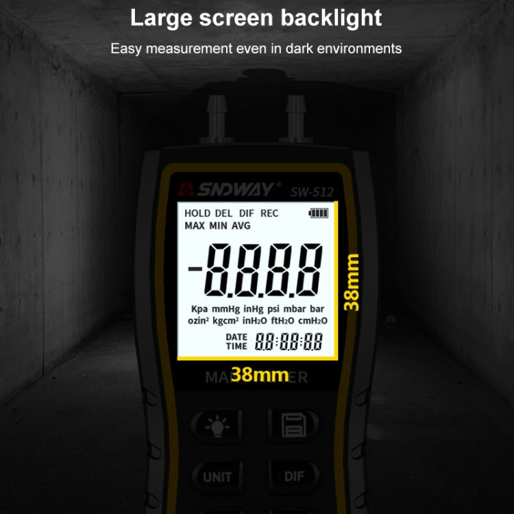 SNDWAY SW512 High Precision Digital Positive and Negative Differential Pressure Tester