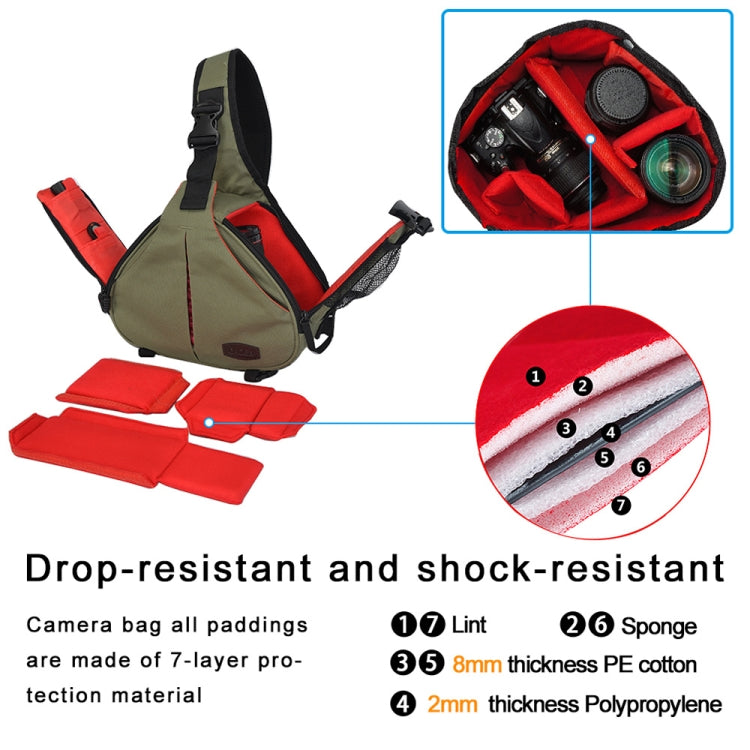 CADeN K1 DSLR Camera Shoulder Waterproof Bag with Rain Cover(Army Green) - free shipping - PMC Jewellery - Order now!