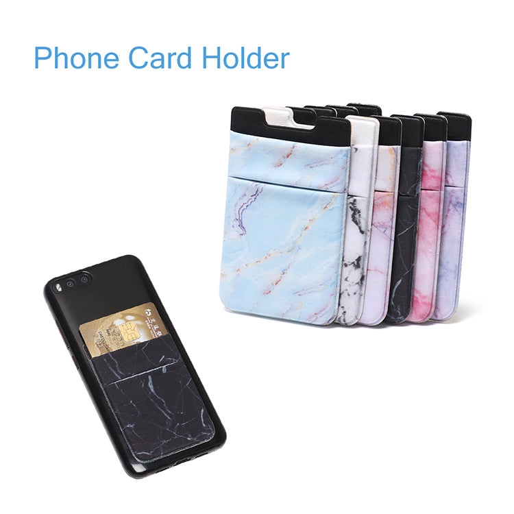 Marble Pattern Road Stretch Phone Back Plastic Card Holder Sticky Phone Clip(Pink) - Card & Passport Bags by PMc TechLife | Online Shopping South Africa | PMc TechLife | Buy Now Pay Later Mobicred