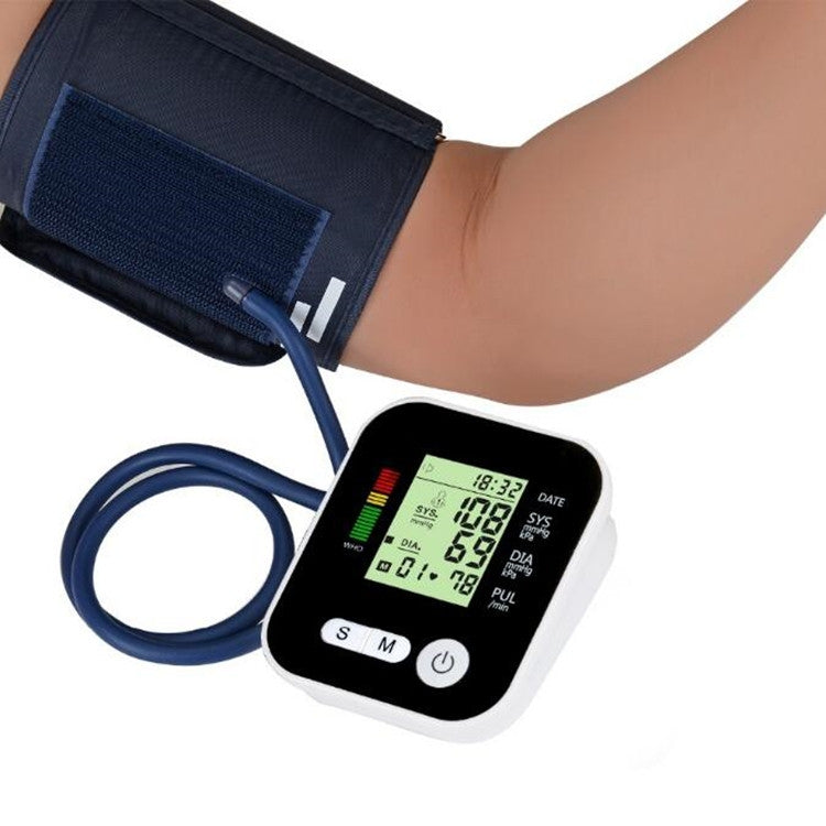Arm Type Home Electronic Automatic Hypertension Measuring Instrument Sphygmomanometer(Silver)