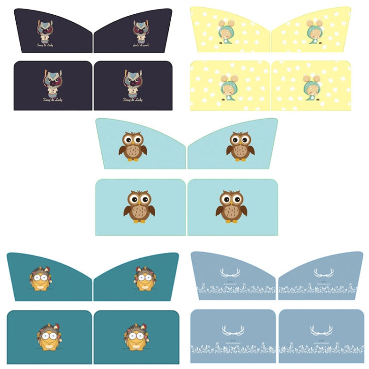 4 PCS / Set Car Window Magnet Sunshade Curtain Heat Insulation Sun Block(Hedgehog)