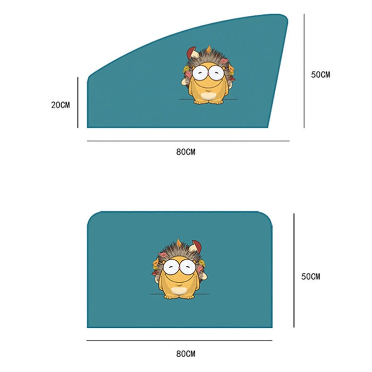 4 PCS / Set Car Window Magnet Sunshade Curtain Heat Insulation Sun Block(Hedgehog)