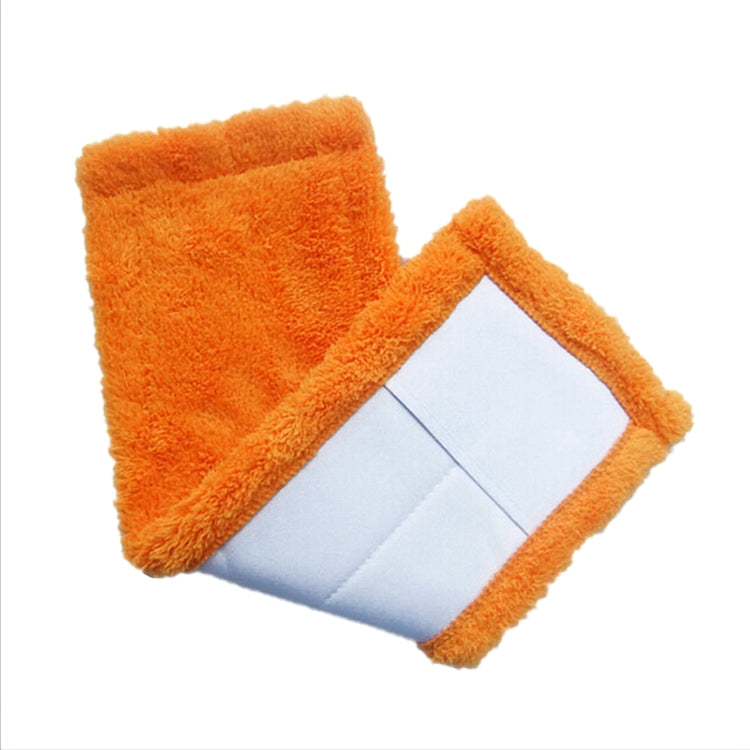 Coral Flannel Head Padded Flat Replacement Household Company Cleaning Mop Cloth Rag(Orange)