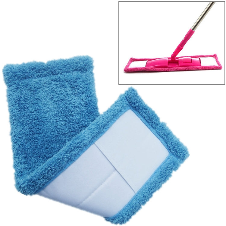 Coral Flannel Head Padded Flat Replacement Household Company Cleaning Mop Cloth Rag(Blue)