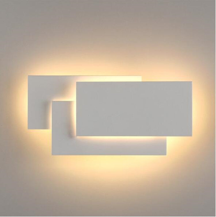 White square 18W Creative Simple Bedroom Bedside Living Room Restaurant Hotel Study Hall Corridor Aisle Light LED Tower Stack Wall Lamp(White Light)