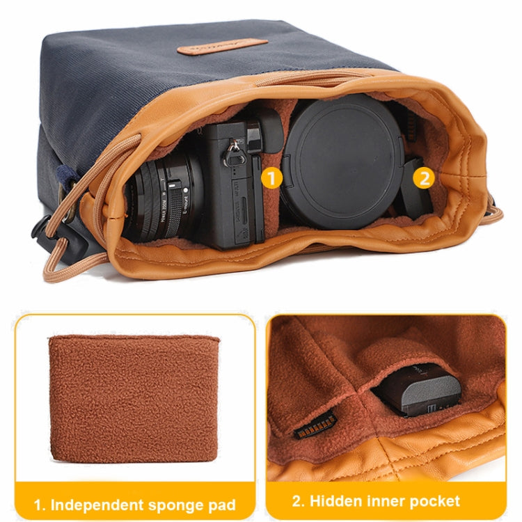 S.C.COTTON Camera Lens Protection Bag Liner Bag Waterproof Camera Storage Bag, Size: M(Khaki) - Soft Bag by S.C.COTTON | Online Shopping South Africa | PMC Jewellery | Buy Now Pay Later Mobicred