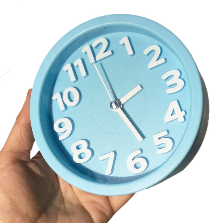 Round 12cm Candy Color Stereo Digital Silent Alarm Clock Children Student Alarm Clock(Pink)