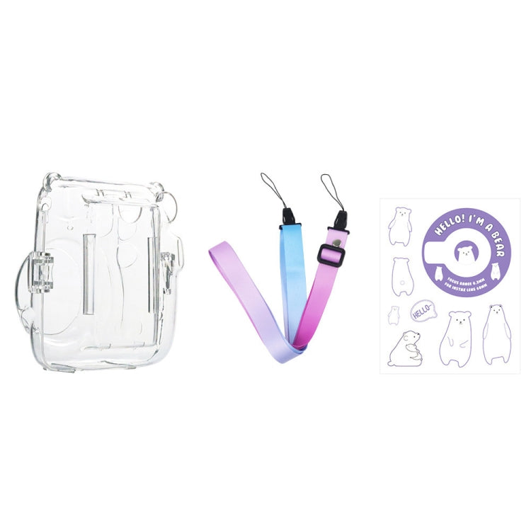 For Fujifilm Instax Mini 11 5sets Storage Case + Shoulder Strap + Sticker 3 In 1 Set(Set 3)