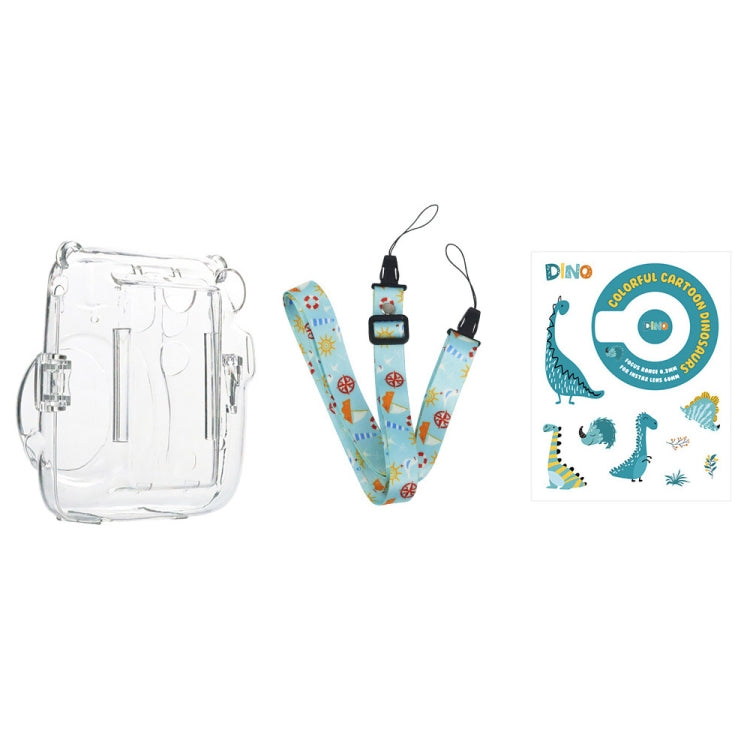For Fujifilm Instax Mini 11 5sets Storage Case + Shoulder Strap + Sticker 3 In 1 Set(Set 6)