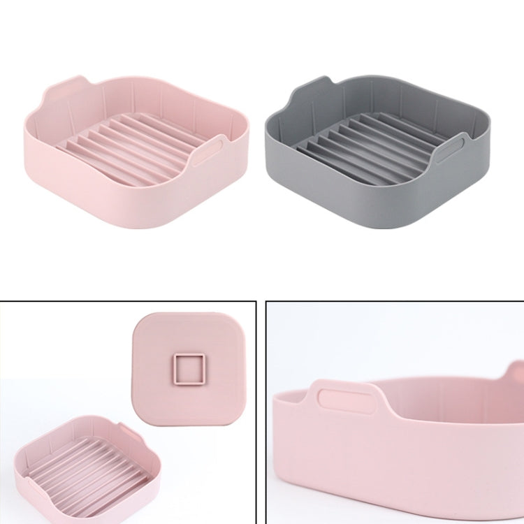 Air Fryer Silicone Grill Pan Accessories, Size: Square 20.5 cm(Gray) - Baking mat & Bakewares by PMC Jewellery | Online Shopping South Africa | PMC Jewellery | Buy Now Pay Later Mobicred