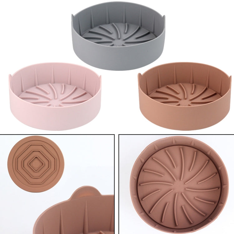 Air Fryer Silicone Grill Pan Accessories, Size: Round 16 cm(Coffee) - Baking mat & Bakewares by PMC Jewellery | Online Shopping South Africa | PMC Jewellery | Buy Now Pay Later Mobicred