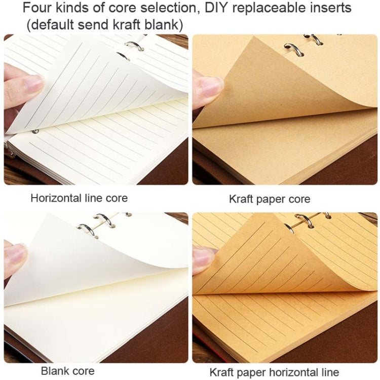 A7 PU Maple Retro Straps Handbook Loose-leaf Notebook(Coffee)
