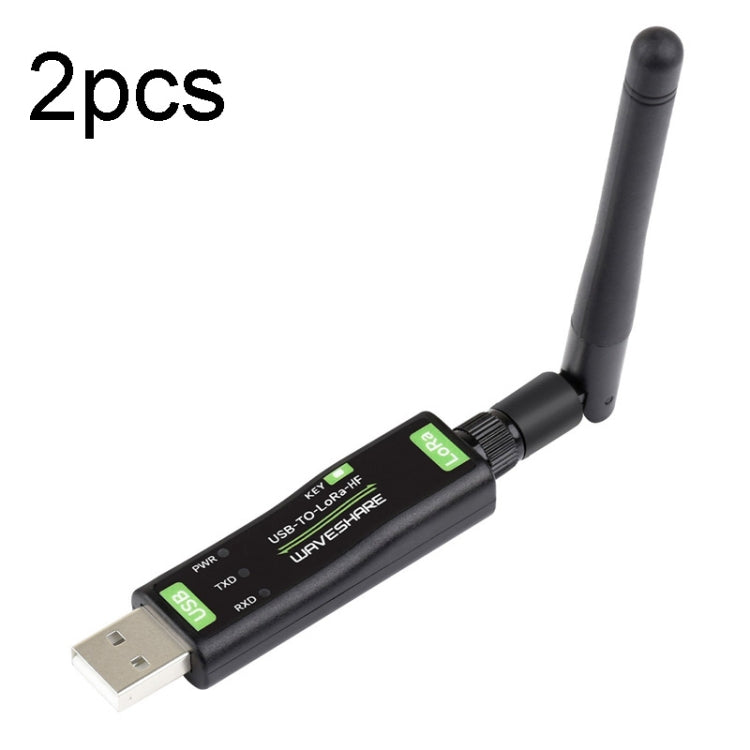 2pcs Waveshare 24515 USB To LoRa Data Transfer Module Based On SX1262 HF Version Using TCXO Crystal Oscillator