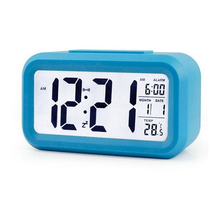 Temperature Type Lazy Snooze Alarm Mute Backlit Electronic Clock(Blue)