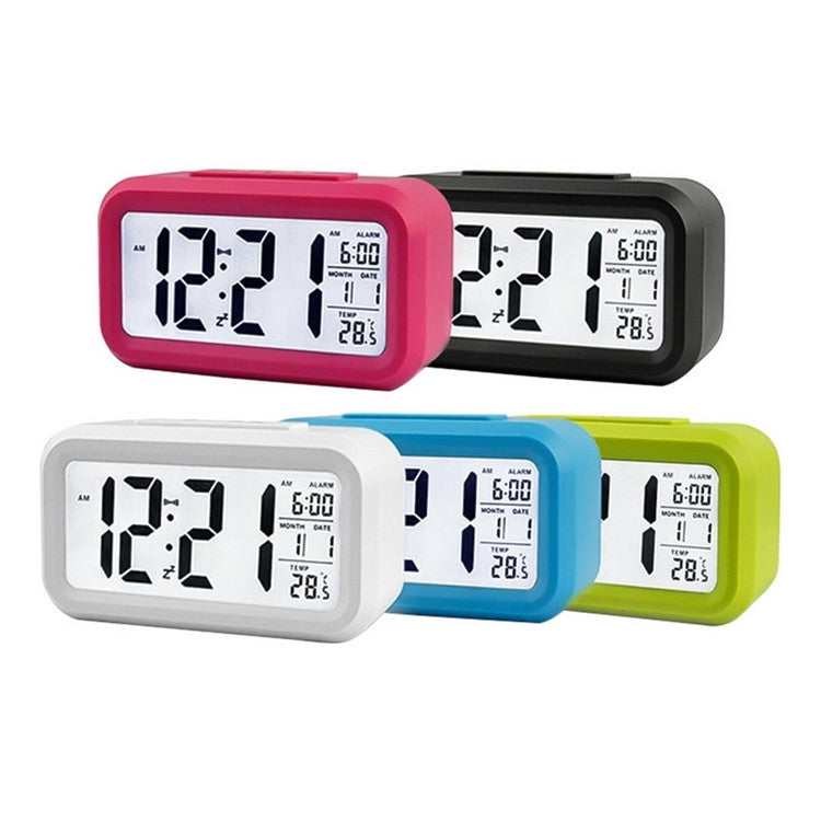 Temperature Type Lazy Snooze Alarm Mute Backlit Electronic Clock(Rose Red)