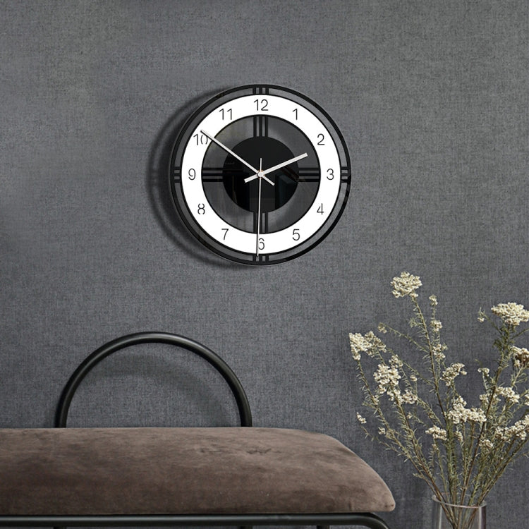 Home Decoration Round Creative Wall Clock Living Room Bedroom Transparent Acrylic Retro Clock(Black) - Wall Clock by PMc TechLife | Online Shopping South Africa | PMc TechLife | Buy Now Pay Later Mobicred