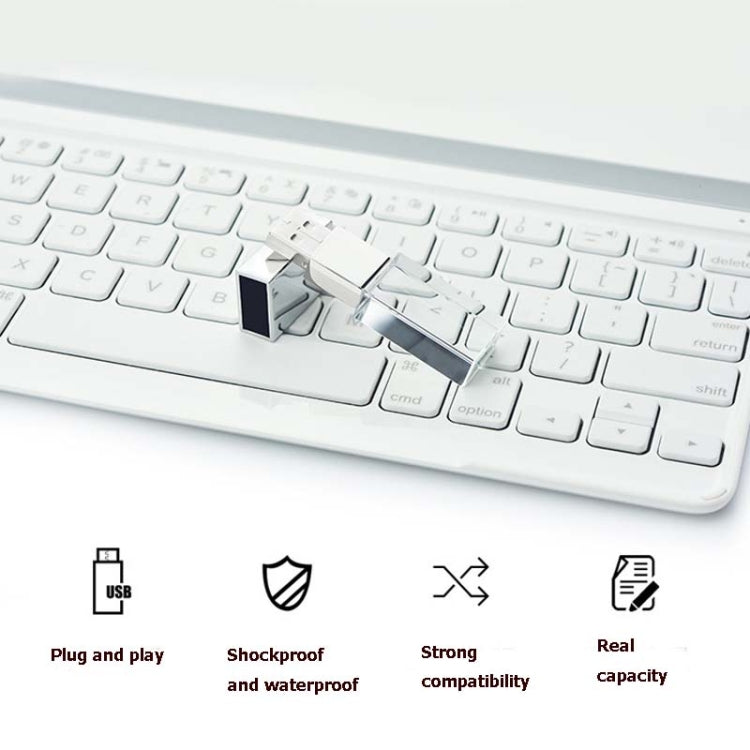 2 PCS Crystal Flash Light Emitting USB 2.0 Flash Drive Car Music USB Flash Drive, Capacity: 8G (200 Music + 80 MV)