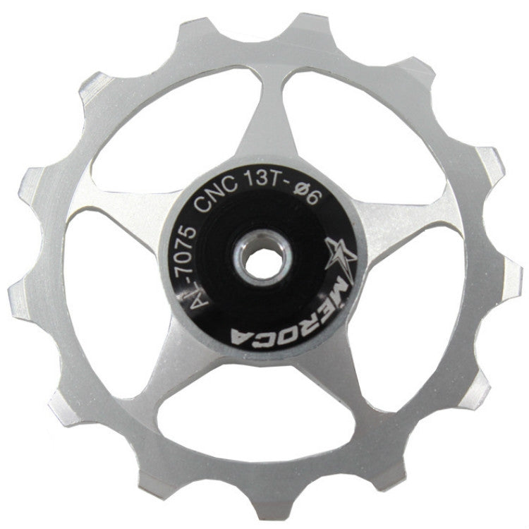 MEROCA Metal Bearings Mountain Bike Road Bike Rear Derailleur Guide Wheel 11T/13T Guide Wheel, Specification:13T, Color:Silver