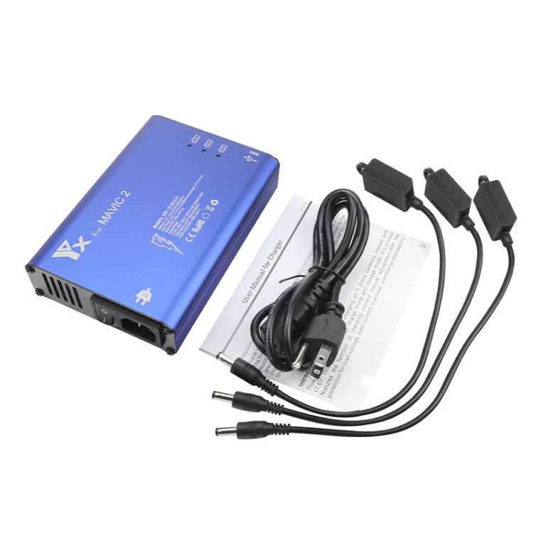YX For DJI MAVIC 2 Aluminum Alloy Charger with Switch, Plug Type:US Plug