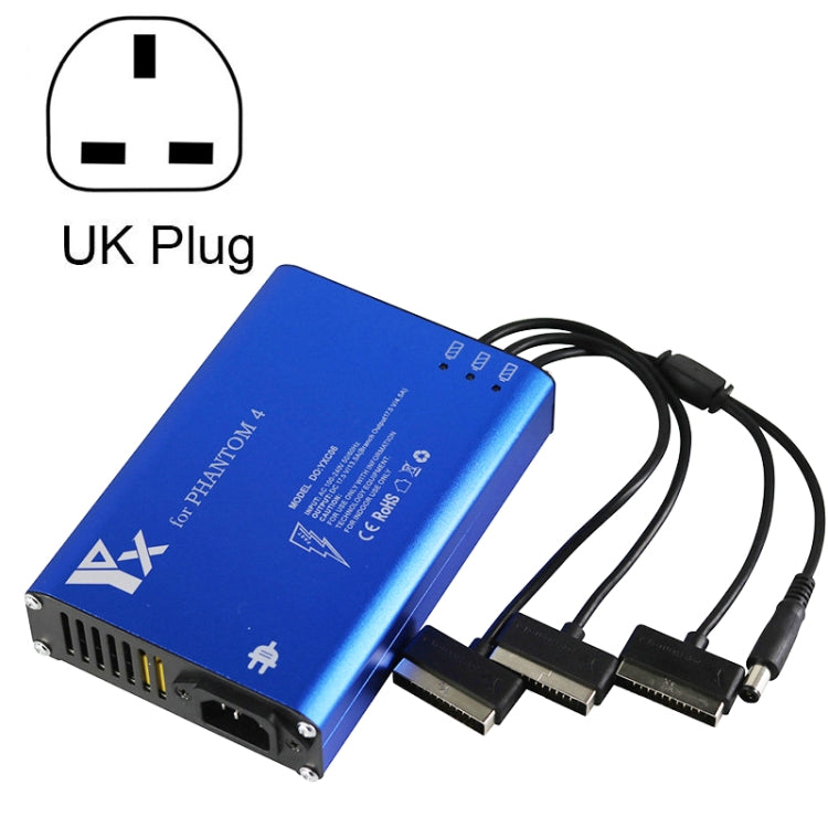 For DJI Phantom 4 Pro Advanced+ Charger 4 in 1 Hub Intelligent Battery Controller Charger, Plug Type:UK Plug