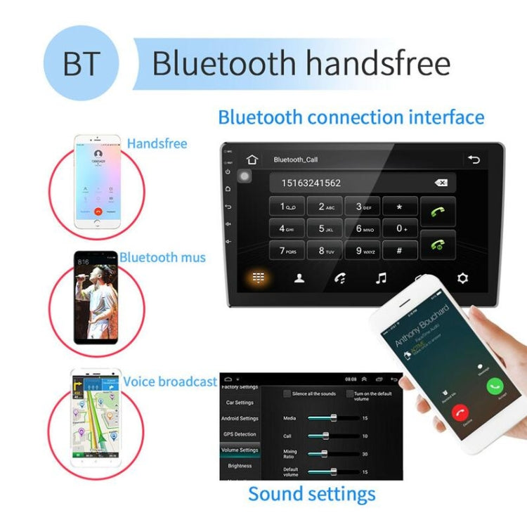 Universal Machine Android Smart Navigation Car Navigation DVD Reversing Video Integrated Machine, Size:10inch 2+16G, Specification:Standard+12 Lights Camera