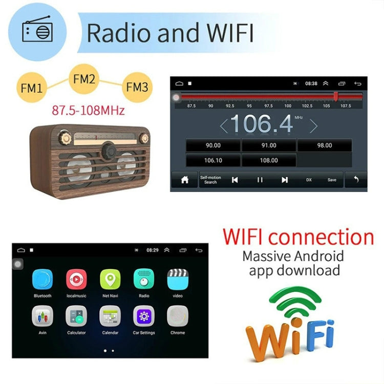 Universal Machine Android Smart Navigation Car Navigation DVD Reversing Video Integrated Machine, Size:10inch 2+16G, Specification:Standard+12 Lights Camera