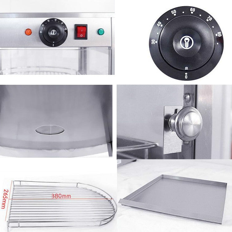 DH-1P Three-layer Electrical Heating Holding Cabinet Egg Tart Pizza Bread Food Heating Constant Temperature Holding Display Cabinet, CN Plug