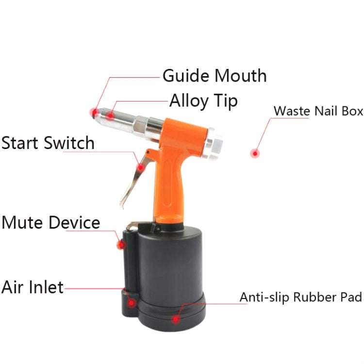 Pneumatic Rivet Tool Vertical Rivet Tool Decoration Nail Tool Pneumatic Tool, Color Random Delivery