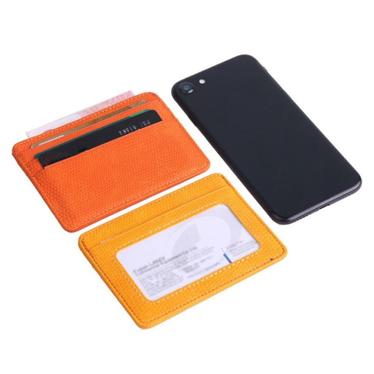 Lizard Pattern PU Leather Bank Card Set Card Package(Yellow) - Card & Passport Bags by PMC Jewellery | Online Shopping South Africa | PMC Jewellery | Buy Now Pay Later Mobicred
