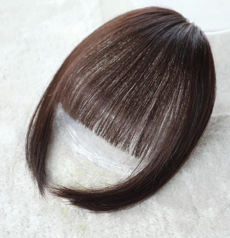 Women Fake Fringe Clip In Bangs Hair Extensions with High Temperature Synthetic Fiber(Light Brown)
