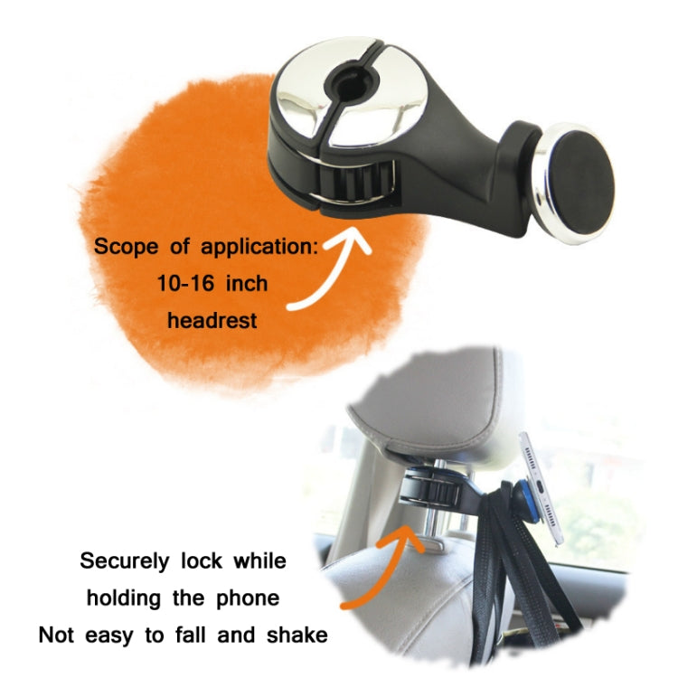 2 PCS Car Multifunctional Rear Headrest Mobile Phone Hook(Three Generation Magnetic Red)
