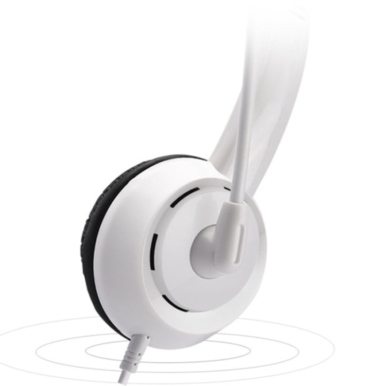 DANYIN DT326 Head-mounted Desktop Computer Children Learning Wire Headset with Microphone, Cable Length:1.8m, Style:3.5mm Two-hole(White) - Multimedia Headset by Danyin | Online Shopping South Africa | PMC Jewellery | Buy Now Pay Later Mobicred