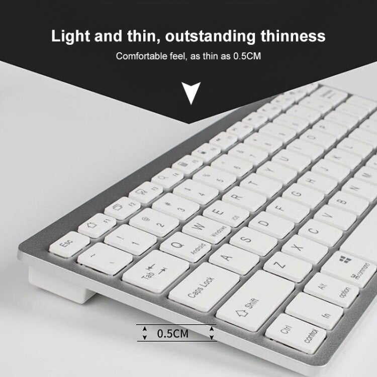 X5 2 in 1 Ultra-Thin Mini Wireless Bluetooth Keyboard + Bluetooth Mouse Set, Support Win / Android / IOS System(Black)