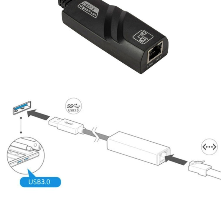10/100/1000 Mbps RJ45 to USB 3.0 External Gigabit Network Card, Support WIN10 - USB Network Adapter by PMC Jewellery | Online Shopping South Africa | PMC Jewellery | Buy Now Pay Later Mobicred