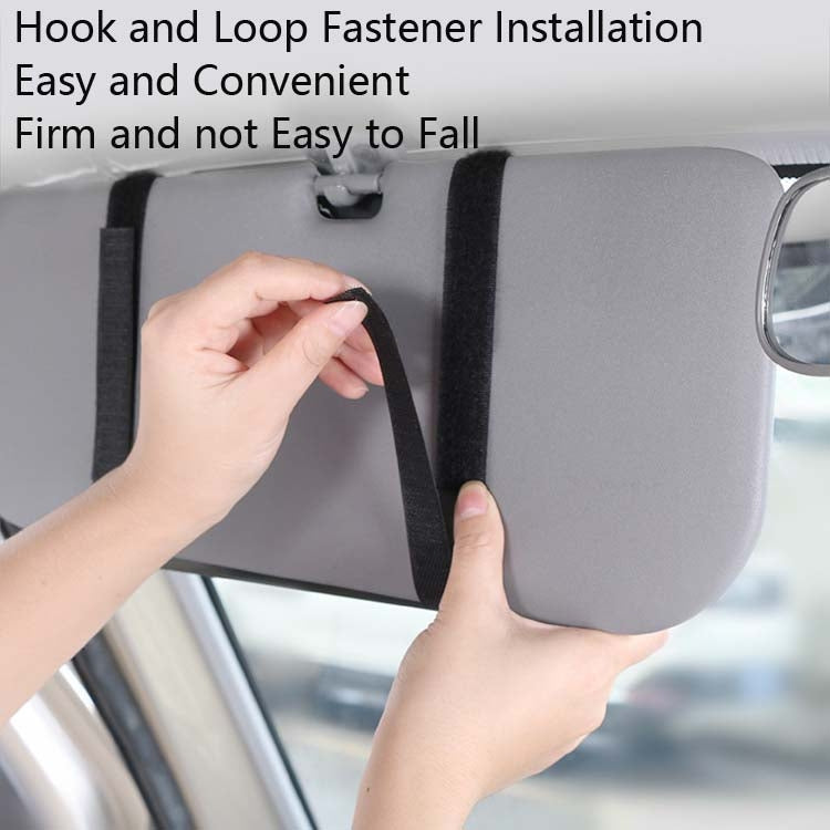 Car Sun Block Glasses Case Document Holder Car Plastic Frame Zipper Type Multi-Function Card Bag Storage Bag(Beige)