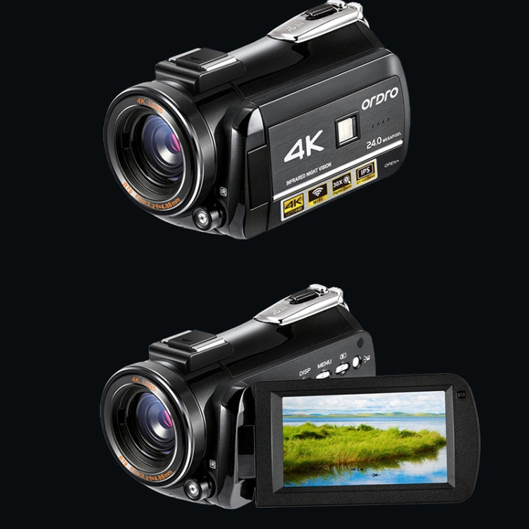 ORDRO AC3 3.1 inch IPS Screen 4K Full HD 13MP Night Vision WiFi Live Camcorder DV Digital Camera, Style:Standard + Microphone(Black) - free shipping - PMC Jewellery - Order now!