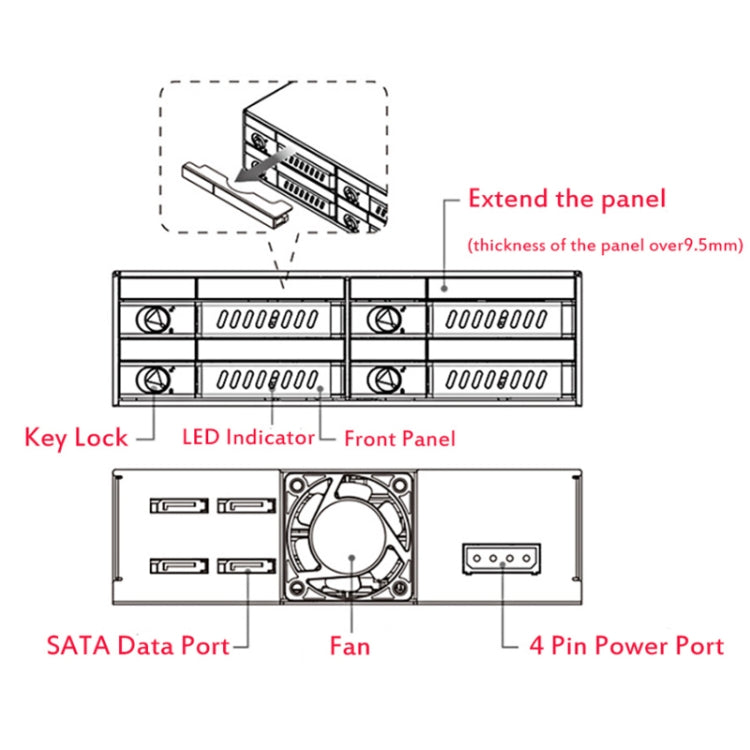 OImaster MR-6401 Four-Bay Chassis Built-In Optical Drive Hard Disk Box - free shipping - PMC Jewellery - Order now!