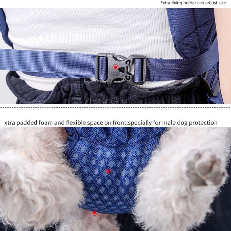 Doglemi Pet Outing Backpack Dog Shoulder Chest Bag Breathable Mesh Dog Cat Bag, Size:L(Blue) - free shipping - PMC Jewellery - Order now!
