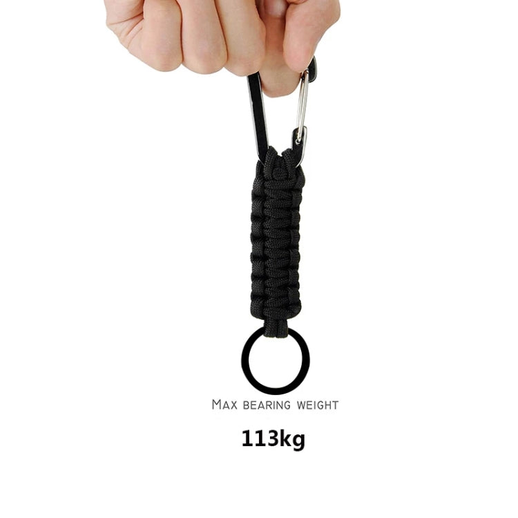 Outdoor Multifunctional Nylon Umbrella Rope Carabiner Key Chain(Army green)
