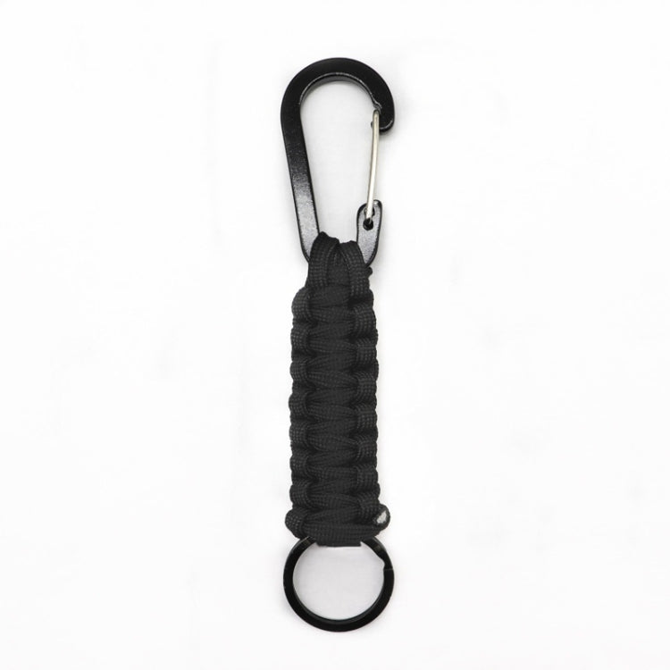 Outdoor Multifunctional Nylon Umbrella Rope Carabiner Key Chain(Black) - free shipping - PMC Jewellery - Order now!