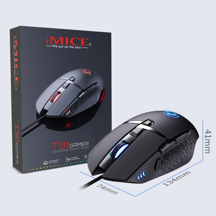 iMICE T91 8 Keys 7200DPI USB Wired Luminous Gaming Mouse, Cable Length: 1.8m - free shipping - PMC TechLife - Order now!